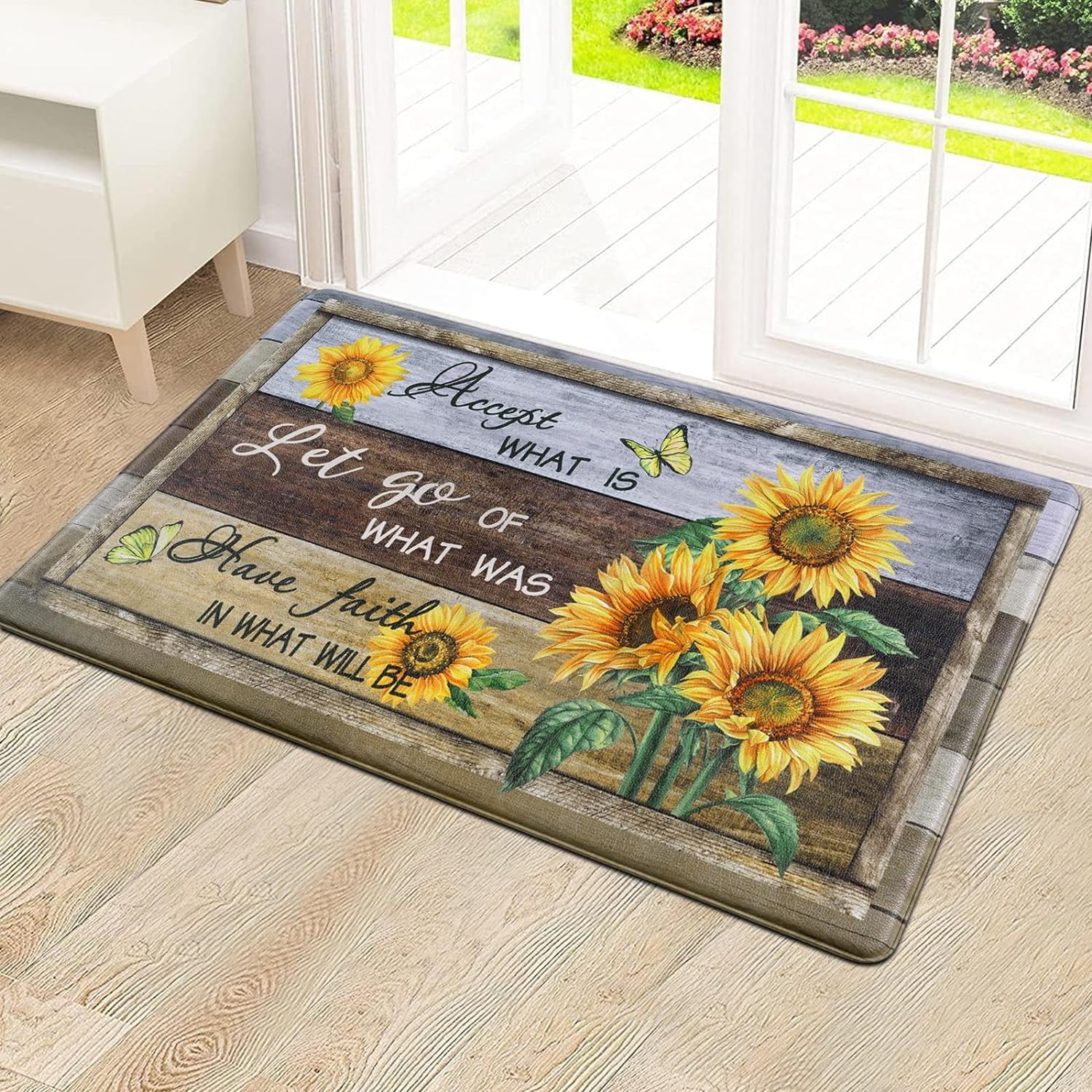 Kitchen Mats for Floor Sunflower Kitchen Rugs Anti Fatigue Farmhouse Floral Non Slip Kitchen Rugs and Mats Washable Kitchen Floor Mat for Home, Sink, 18'''' x 30''''