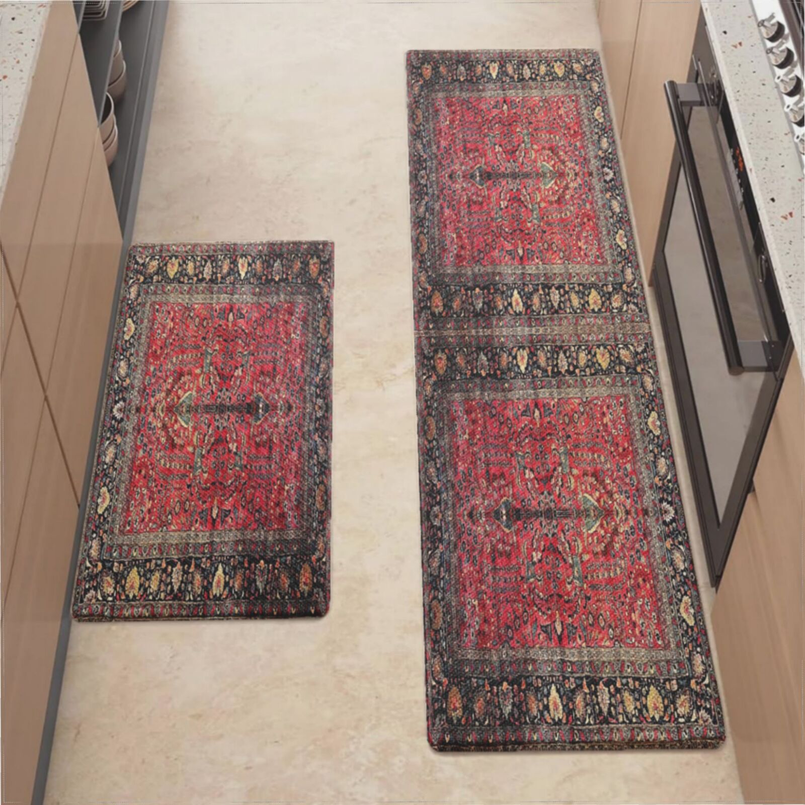 Kitchen Mats For Floor,Antique Persian Red Rug Kitchen Rug For Kitchen ...