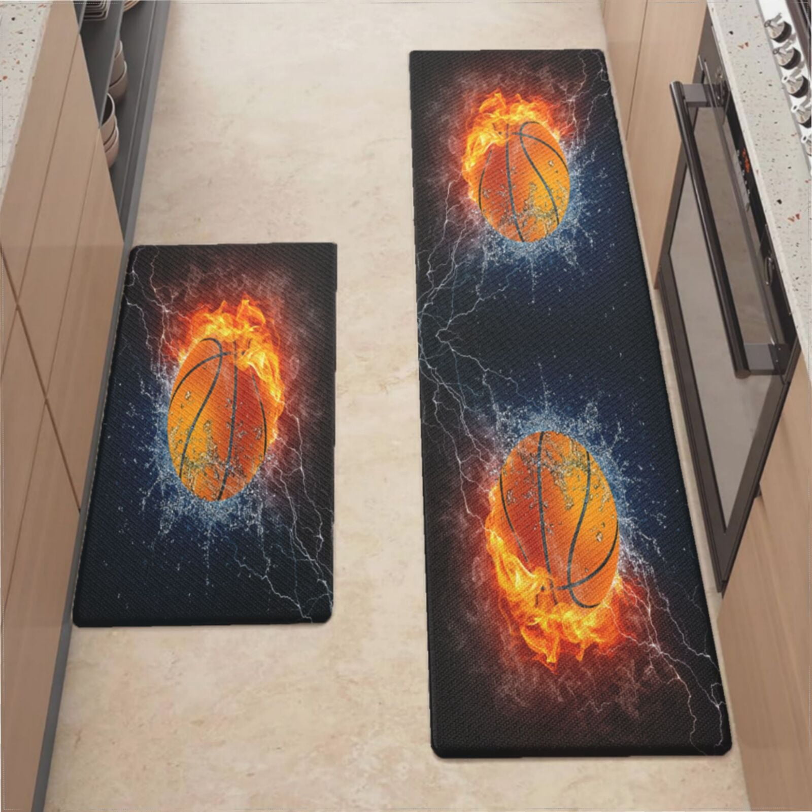 Kitchen Mats For Floor,Basketball Sport Ball Kitchen Rug For Kitchen ...