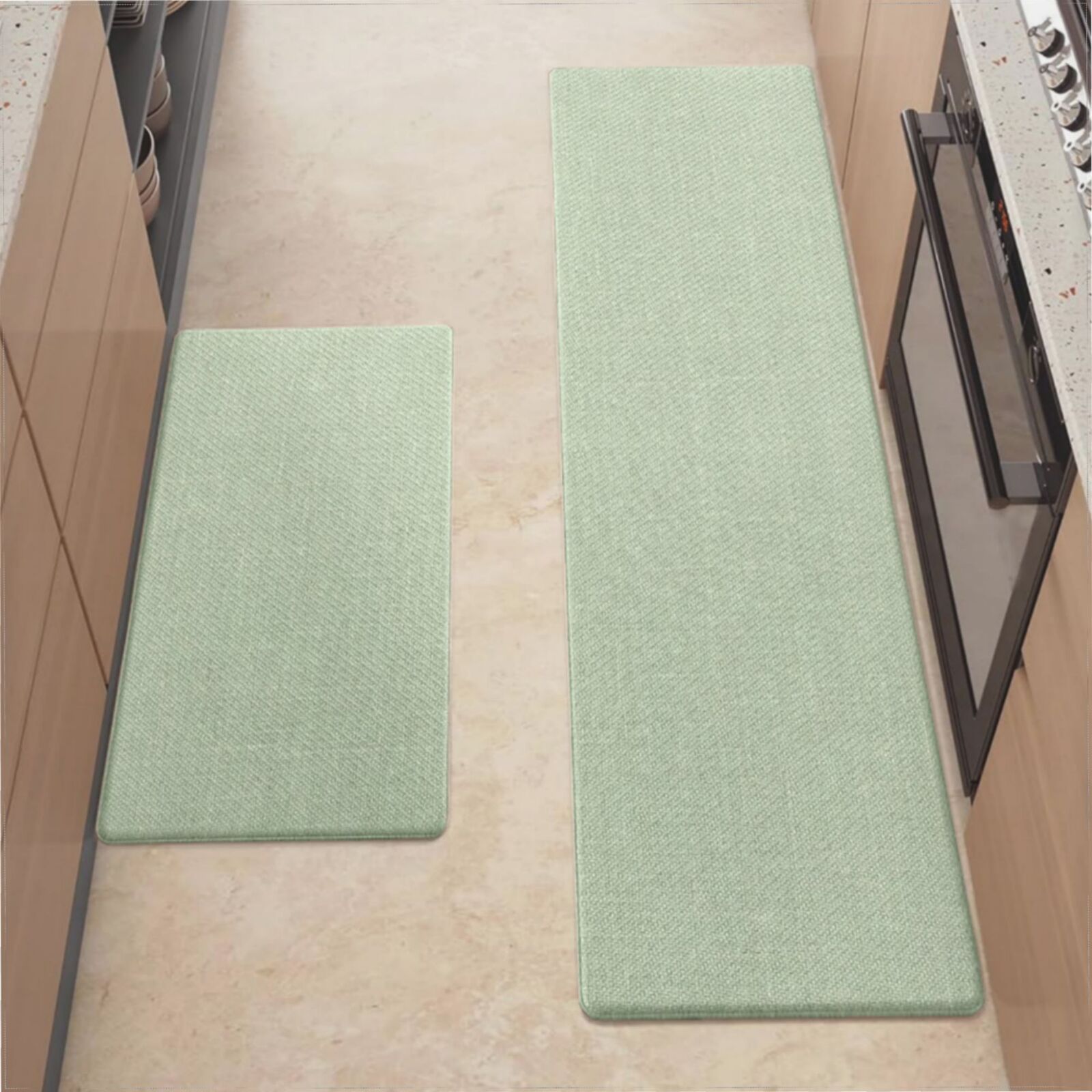 Kitchen Mats For Floor,Cashel Linen Mint Green Kitchen Rug For Kitchen ...