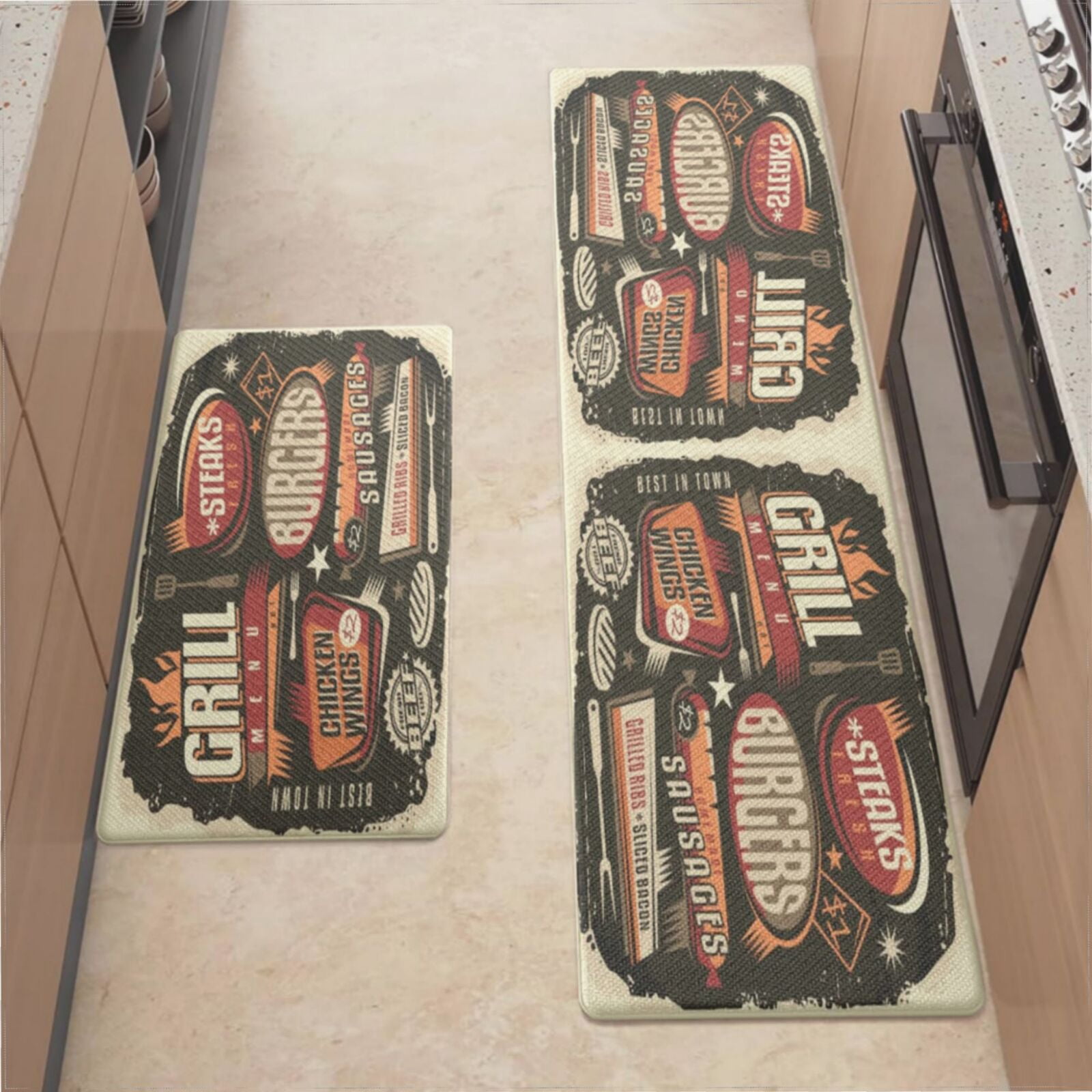Kitchen Mats For Floor,Fast Food Restaurant Menu Kitchen Rug For ...
