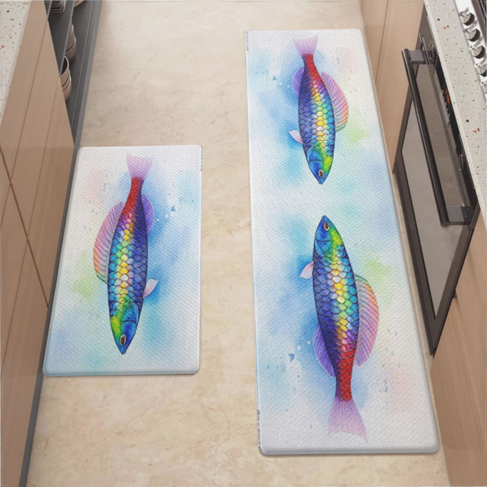 Kitchen Mats For Floor,Fish Kitchen Rug For Kitchen ,Laundry,Office ...