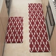 thumbnail image 1 of Kitchen Mats For Floor,Moroccan Trellis Geometric Lattice Red And White Kitchen Rug For Kitchen ,Laundry,Office, 1 of 5