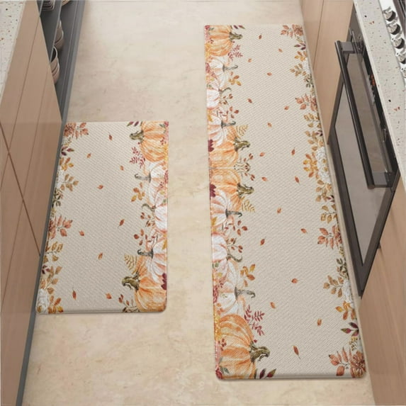 Kitchen Mats For Floor,Watercolor Pumpkins Kitchen Rug For Kitchen ,Laundry,Office
