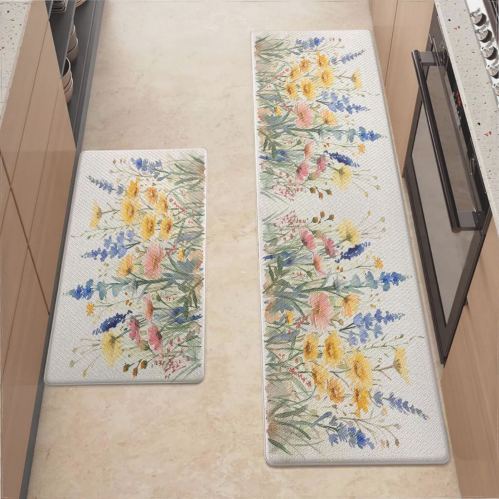 Kitchen Mats For Floor,Wildflowers Floral Kitchen Rug For Kitchen ...