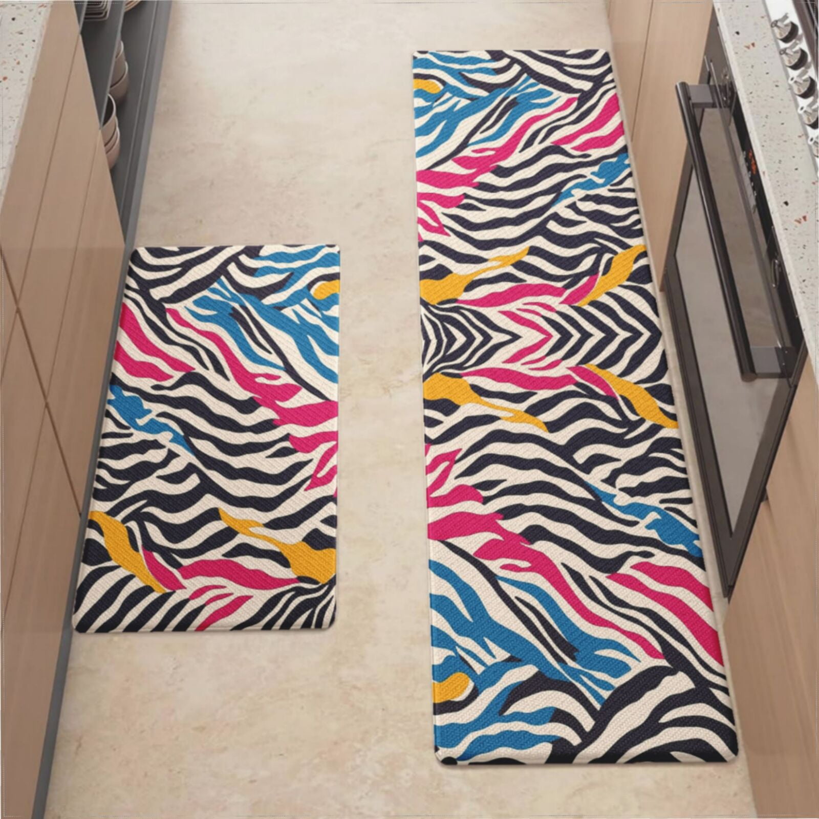 Kitchen Mats For Floor,Zebra Print Kitchen Rug For Kitchen ,Laundry ...