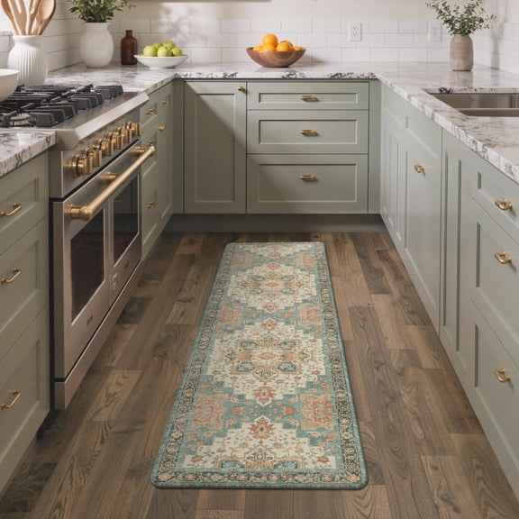 Kitchen Mats Lake Blue 17.3"x59"--0.4 inches Anti Fatigue Standing Rug