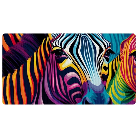 Kitchen Mats Non Slip Kitchen Floor Rug Sets Comfort Heavy Duty Standing Mats Cushioned Farmhouse Chef Mats, Zebra