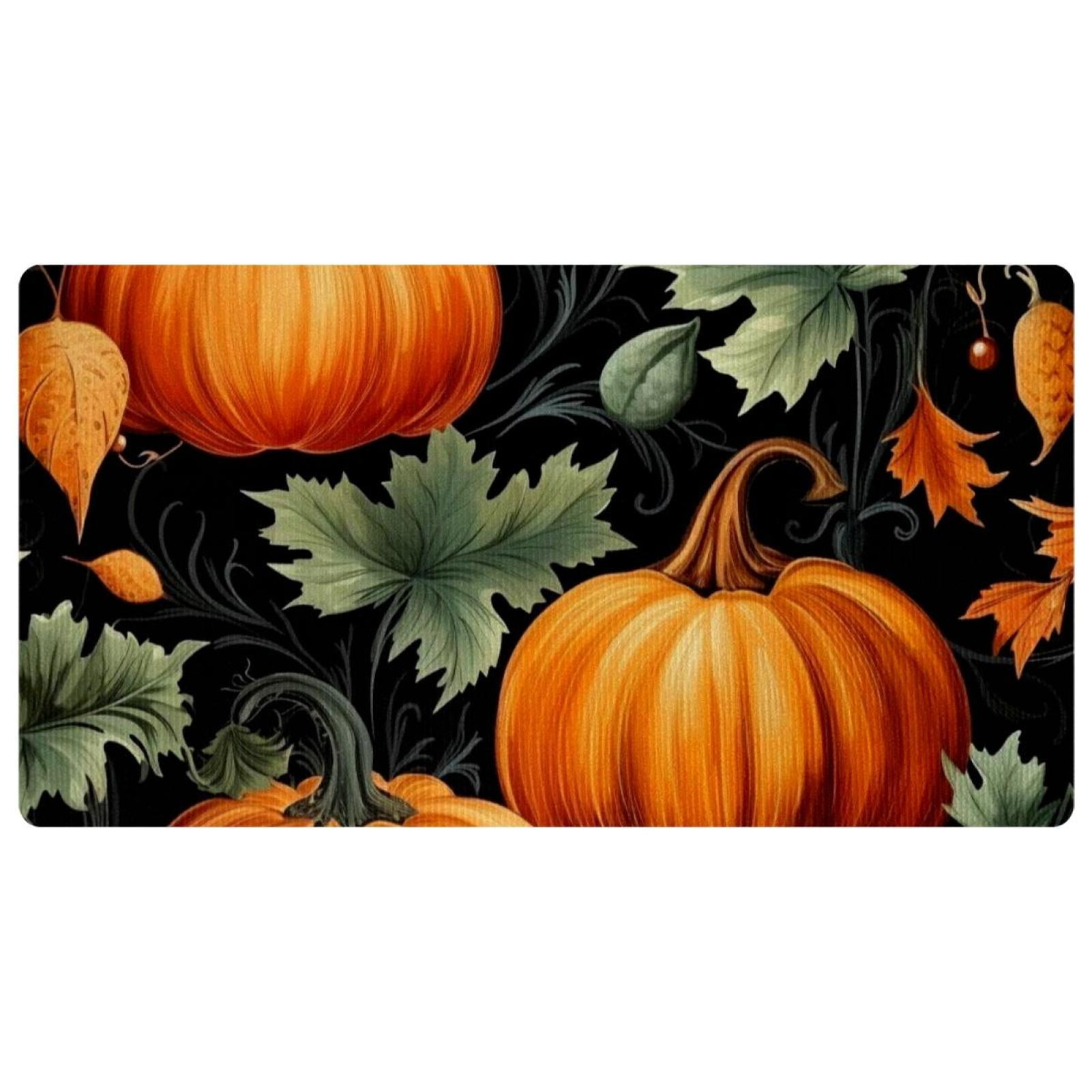 Kitchen Mats Non Slip Rubber Sole Kitchen Rugs Thanksgiving Pumpkin ...