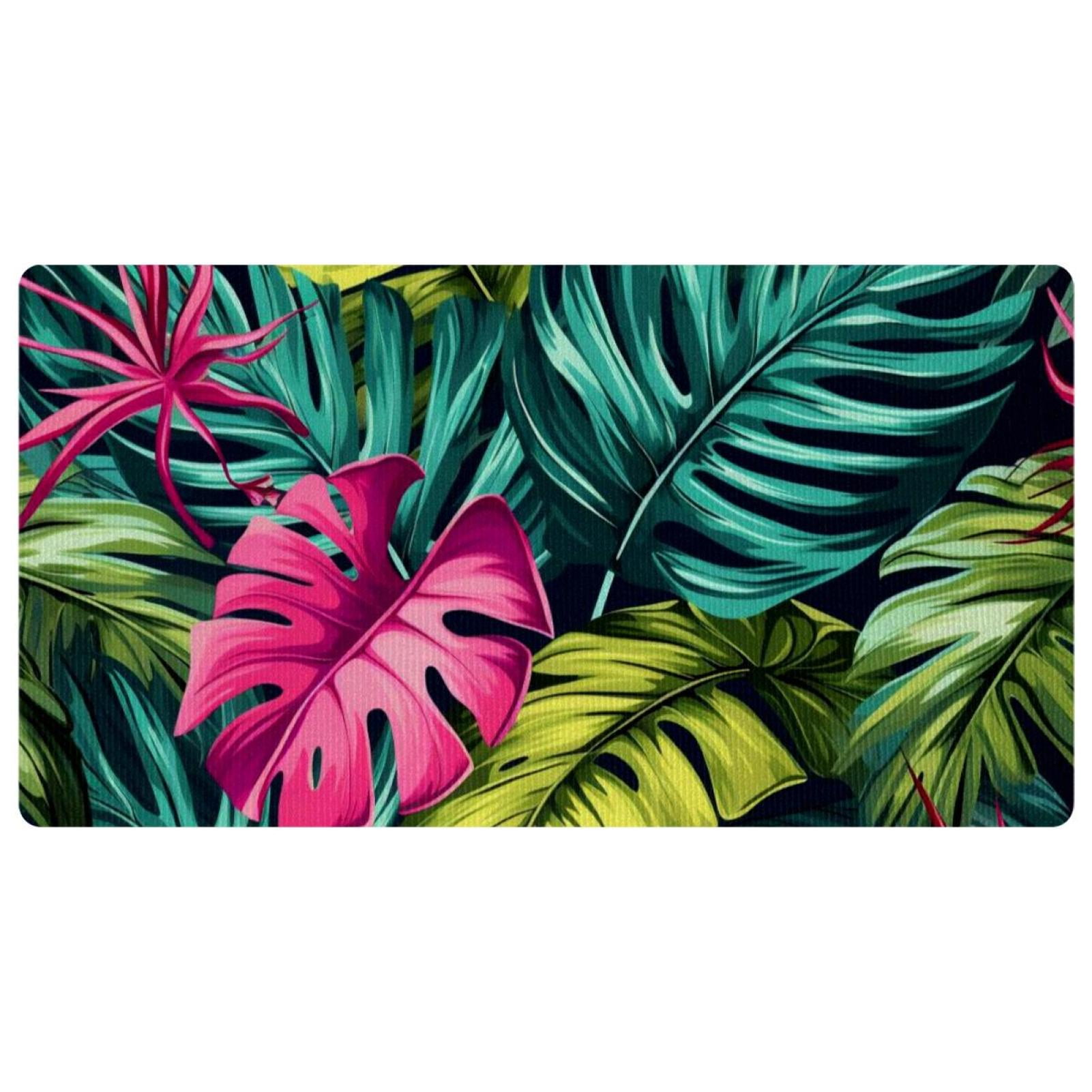 Kitchen Mats Non Slip Rubber Sole Kitchen Rugs Tropical Leaves Kitchen