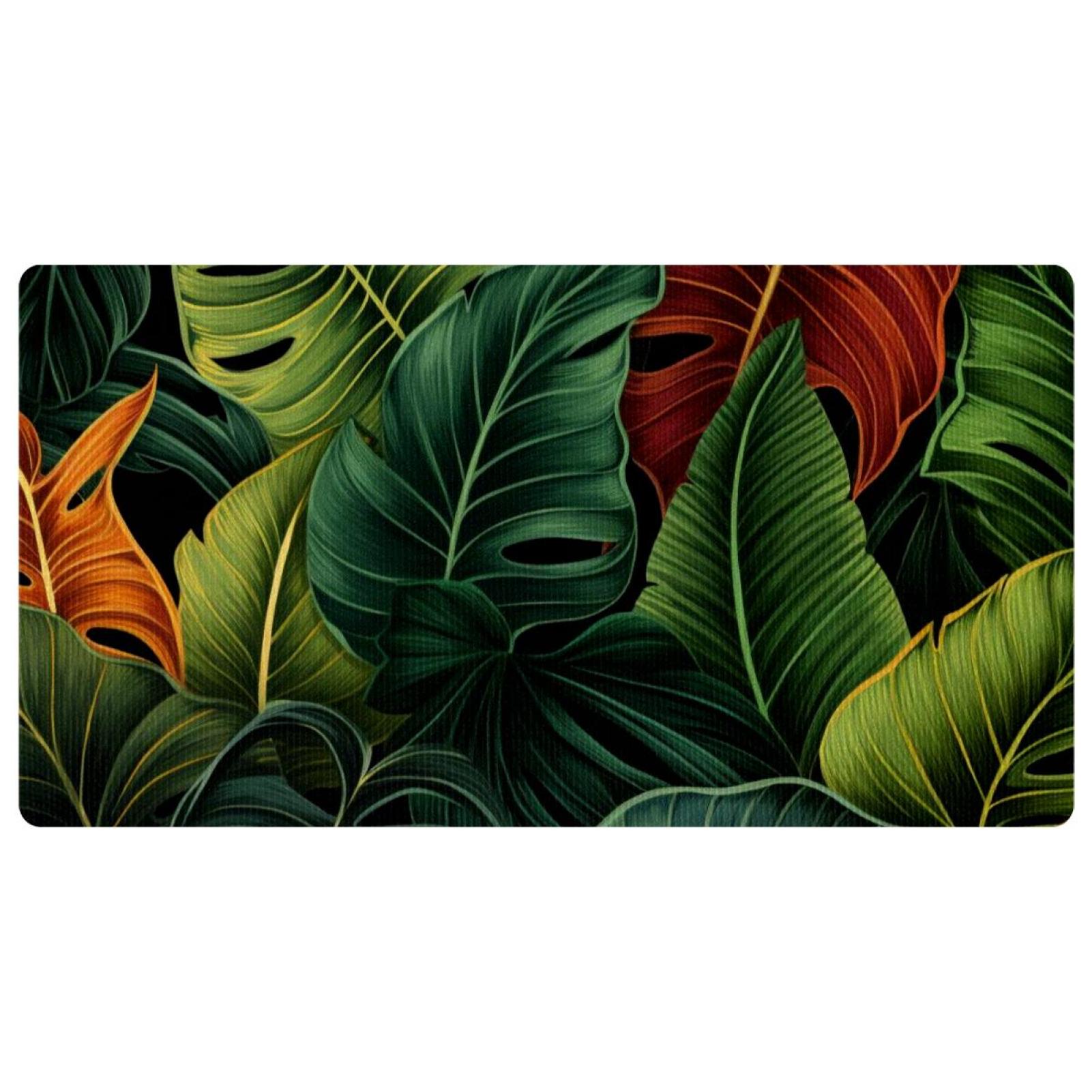 Kitchen Mats Non Slip Rubber Sole Kitchen Rugs Tropical Leaves Kitchen