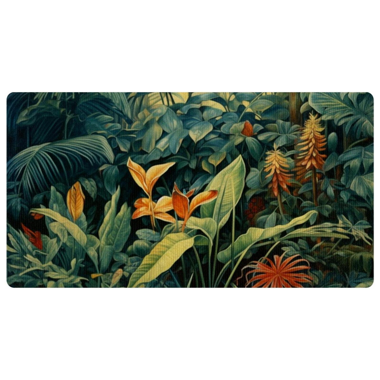 Kitchen Mats Non Slip Rubber Sole Kitchen Rugs Tropical Plants Kitchen