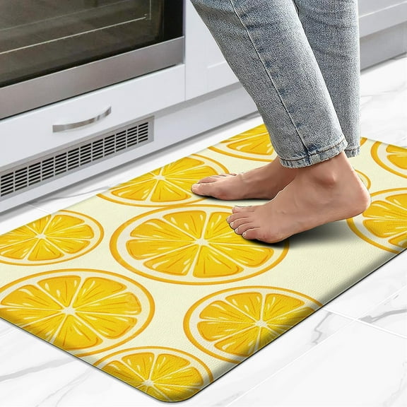 Kitchen Mats,Orange Decorative Kitchen Mat for Floor,Anti Fatigue Waterproof Stain Resistant Floor Rug,Non Slip Standing Mat for Kitchen,Office,Sink 17.3 * 29 Inches