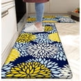 thumbnail image 1 of Kitchen Mats Set of 2 Cushioned Anti Fatigue Kitchen Rugs Non Slip Waterproof Kitchen Runner Memory Foam Floor Mat Comfort Standing Mat for Sink,Office,Laundry, Navy Yellow, 1 of 3