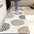 thumbnail image 1 of Kitchen Mats Set of 2 Cushioned Anti Fatigue Kitchen Rugs Waterproof Non Slip Kitchen Runner PVC Leather Memory Foam Dahlia Kitchen Floor Mat Comfort Standing Mat, 17.3''''x 28''''+17.3'''' x 47'''', 1 of 6