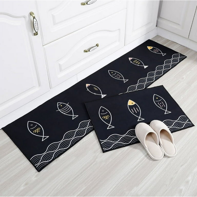 Anti Fatigue Mats for Kitchen Floor, TEMASH Kitchen Rugs and Mats Non Skid,  2 Pieces Set Kitchen Floor Mats Cushioned, Comfort Standing Mat for Home