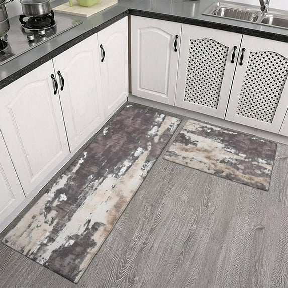 Kitchen Mats Set of 2 NonSkid Washable Kitchen Floor Mats (17"W x 30"L + 17"W x 47"L) Protect Your Floors with Durable and EasytoClean Rugs Perfect for Busy Kitchens