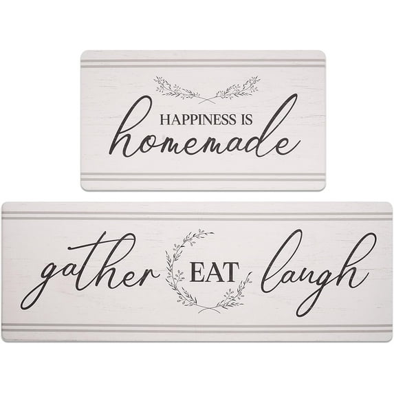 Kitchen Mats Sets 2 Piece Cushioned Anti-Fatigue Comfort Mat for Home & Office Ergonomically Engineered Memory Foam Kitchen Rug Waterproof Non-Skid, 30" by 17" + 47" by 17"