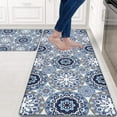 thumbnail image 1 of Kitchen Mats Sets 2 Piece, Memory Foam Kitchen Rugs and Mats Non Slip Washable, Farmhouse Anti Fatigue Kitchen Mat and Runner Set, Blue Cushioned Floor Comfort Mat, 17'''' x 47'''' + 17'''' x 30'''', 1 of 5