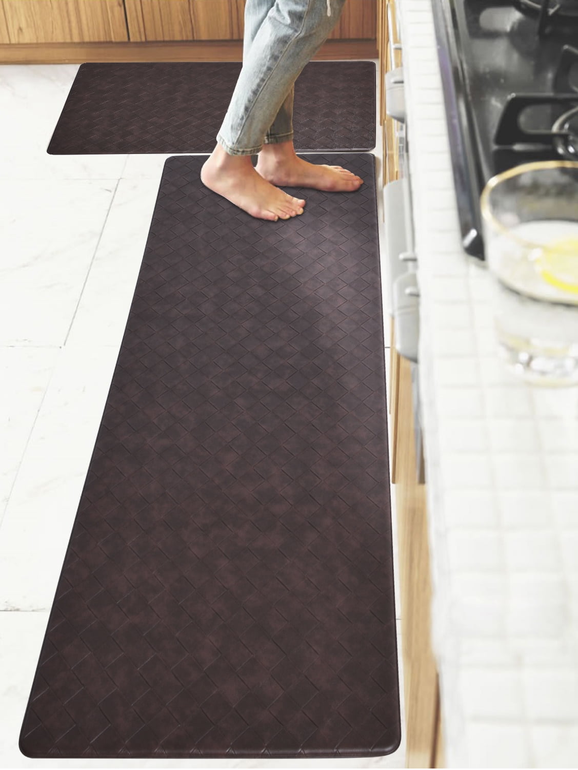 Kitchen Mats and Rugs Set Anti Fatigue Waterproof Floor Mat 1/2 inch Thick Cushioned Comfort