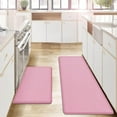 thumbnail image 1 of Kitchen Mats and Rugs Set of 2 - Cushioned Anti-Fatigue Kitchen Rug for Floor Washable 17"x29" +17"x59", PinkRed, 1 of 15