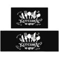 thumbnail image 1 of Kitchen Mats for Floor 2 Piece Set Black and White Rug Decor Washable 17"x47"+17"x30" (Tableware), 1 of 6