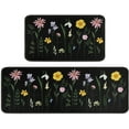 thumbnail image 1 of Kitchen Mats for Floor Floral Kitchen Rugs Sets of 2 Non Slip Absorbent Washable Kitchen Rugs Anti Fatigue 17"x47"+17"x30", 1 of 5