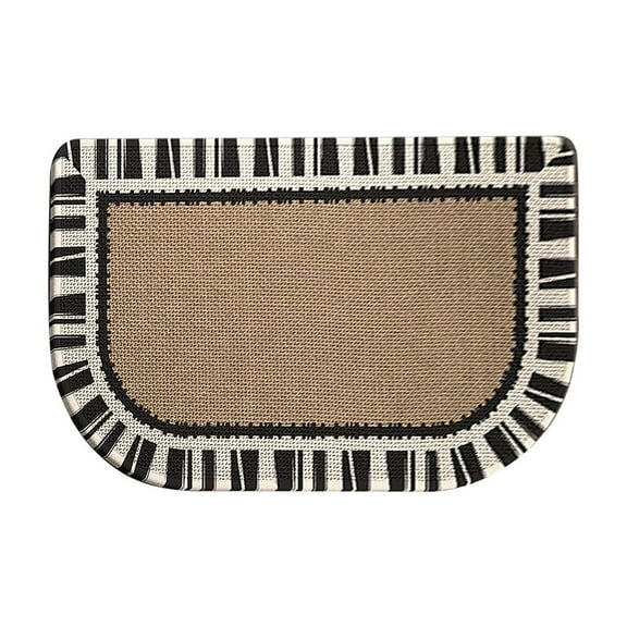 Kitchen Mats for Floor, Kitchen Rugs Non Slip Washable, Half Circle Kitchen Floor Mat Sink Rug Rubber Backed Super Absorbent, 16x24” Brown