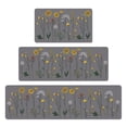 thumbnail image 1 of Kitchen Mats for Floor Set of 3, Gray Flower Design Non-Slip Kitchen Anti Fatigue Rugs Washable, 17"x47"+17"x30"+17"x59", 1 of 7