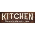thumbnail image 1 of Kitchen Meals Made with Love Rustic Looking Wood Sign Wall D?cor Gift 6 x 18 Wood Sign B3-06180028045, 1 of 1