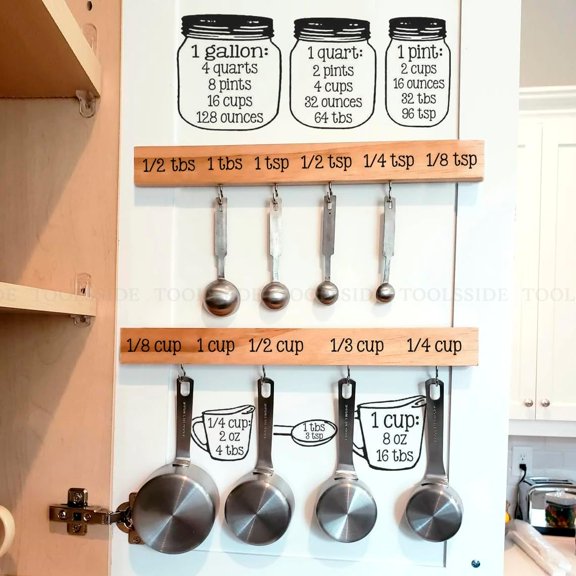 Kitchen Measurement Conversion Chart for Bulk Products - Vinyl Kitchen Decals - Metric Conversion Chart. They are Clear!