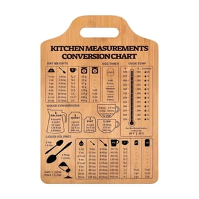 Kitchen Measurements Conversion Chart, Wooden Double-sided Cutting Board Decorative Kitchen Conversion Chart Gifts for Women Mother's Day Gift