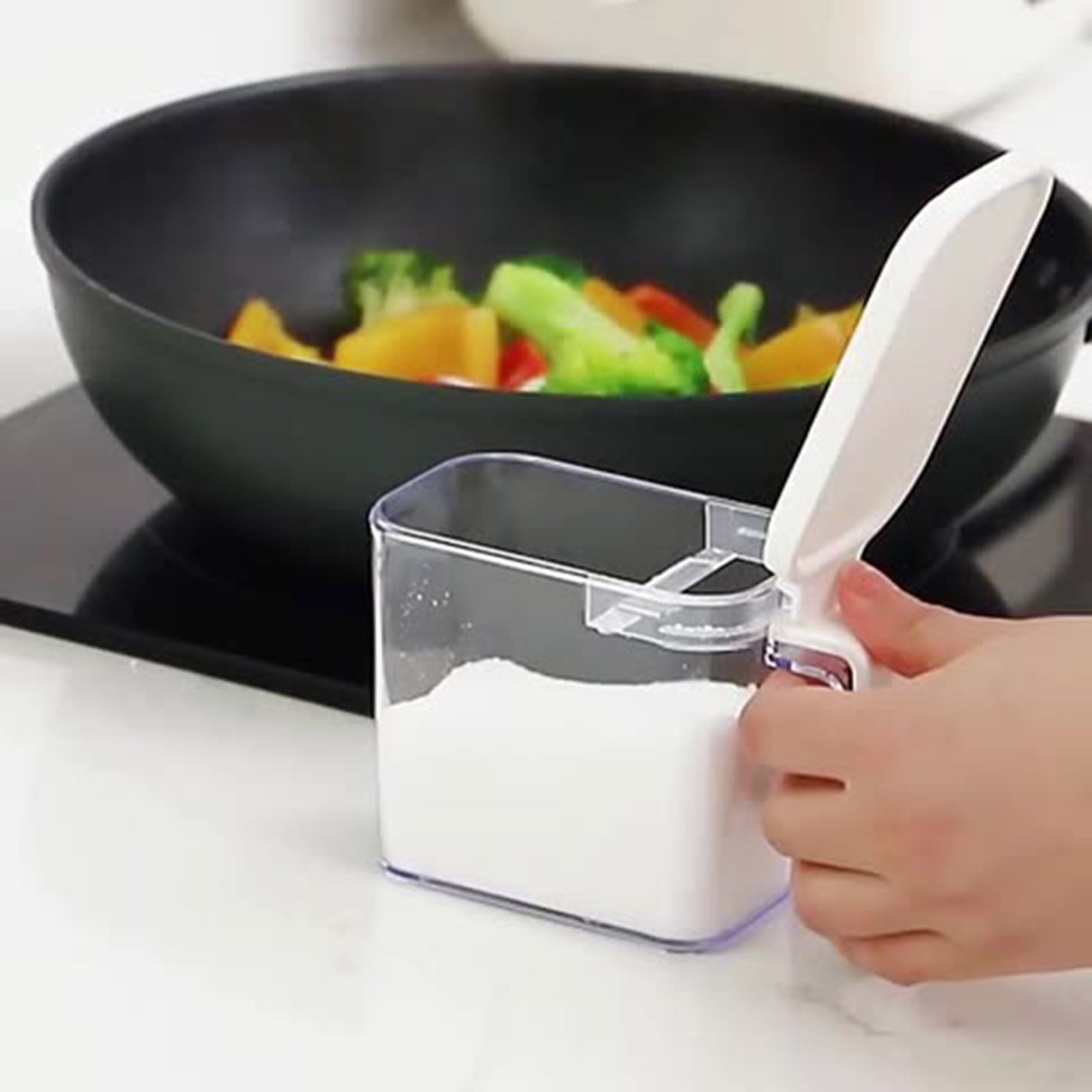 Kitchen Measuring Transparent Spice Container Sealed Storage Jar with ...