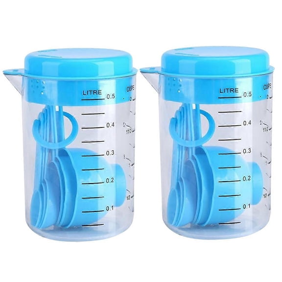 Kitchen Measuring Utensils 14 Pcs Plastic Measuring Spoons And Cups Professional Cooks Baking Cooking 5.3x3.1x3.1in Detachable Design