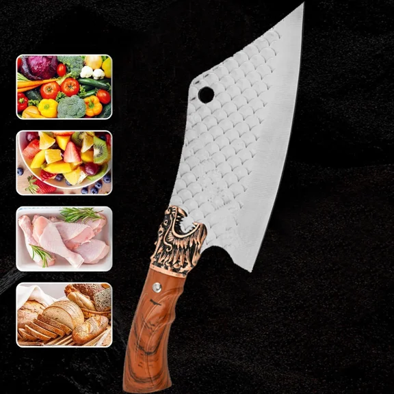 Kitchen Meat Cleaver 8 Inches Ultra Sharp Chef Knife Forged Steel Boning Knives