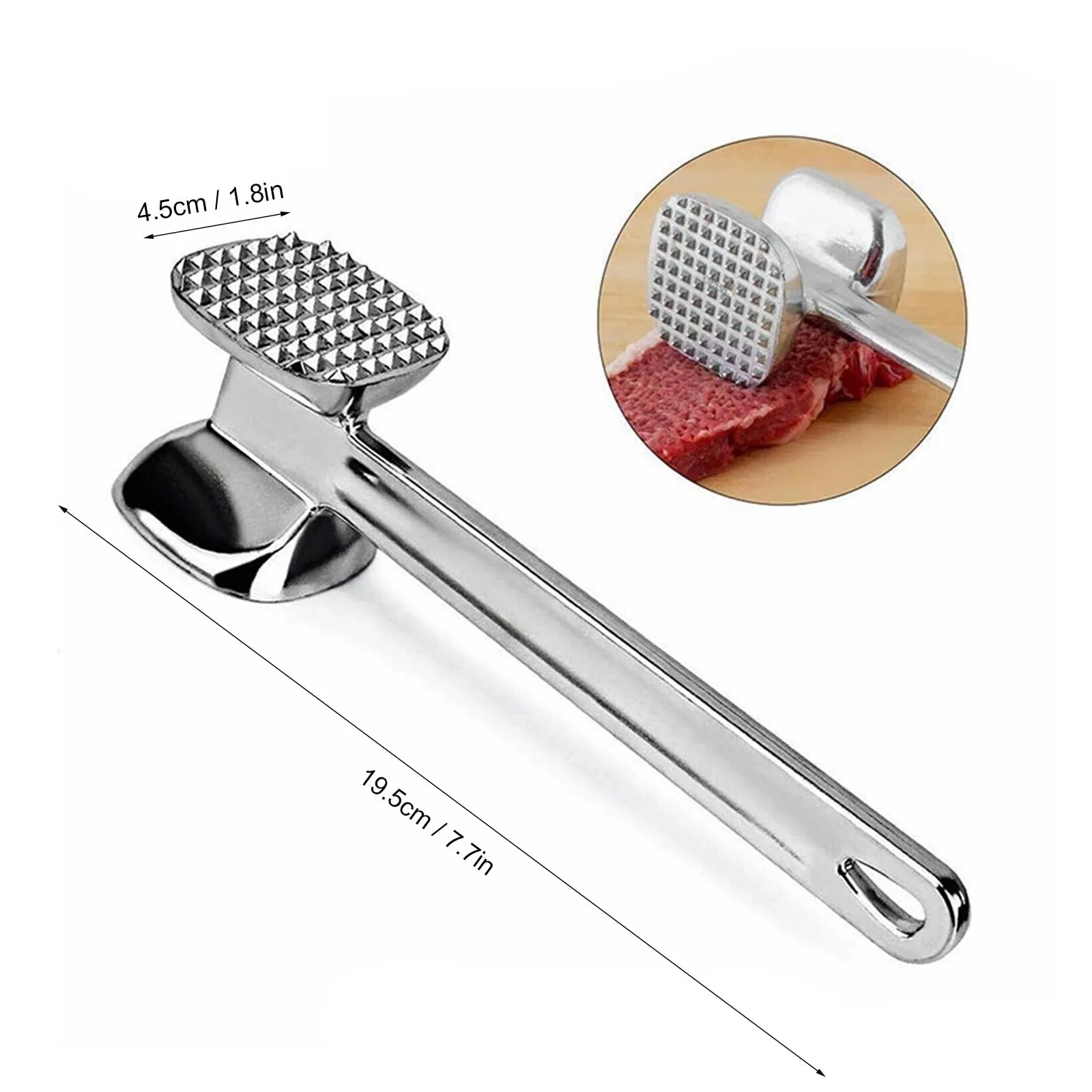 Kitchen Meat Tenderizer Hammer Tool DualSided Nail Mallet Hammer for