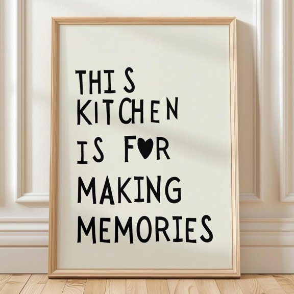 Kitchen Memories Typography Family Quote, Unframed Poster