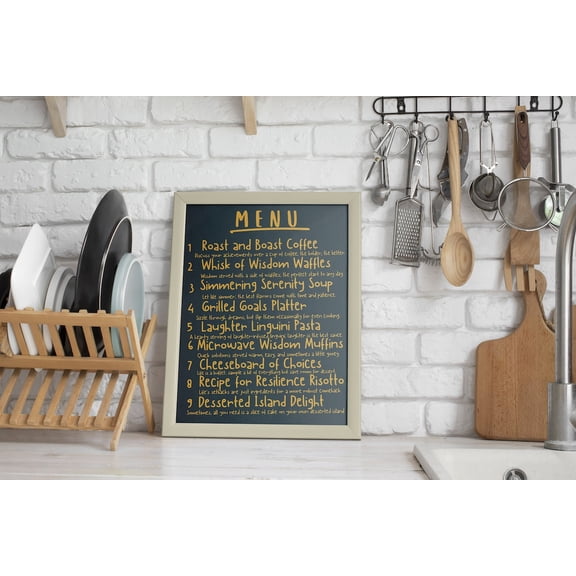 Kitchen Menu Life Rules Wall Art, Unframed Paper Print Size 12x18