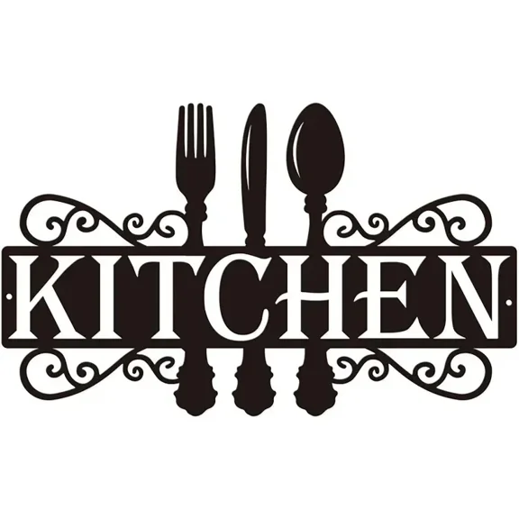 Kitchen Metal Sign,Word Art Farmhouse Cooking Gift, Dining Room Wall Decor, for Kitchen Bathroom Living Room Bedroom