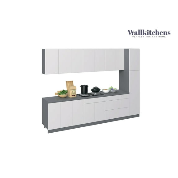 Kitchen Metropolitan Collection White Gloss Color Base Size 11Ft Wide