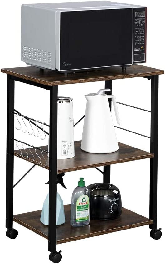 Kitchen Microwave Cart,3Tier Kitchen Baker's Rack Utility Storage