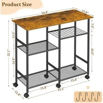 Kitchen Microwave Cart, Microwave Stand with Adjustable Shelf, Coffee Bar Stand Kitchen Baker's Rack with Wheels Rolling Storage Cart Organizer Shelf for Living Room, Office, Balcony