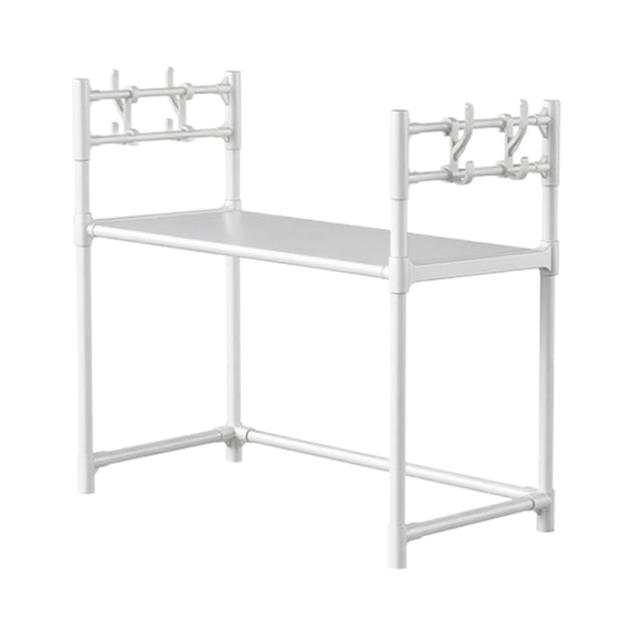 Kitchen Microwave Stand, Metal Kitchen Countertop Organizer Shelves, Bakers Rack, Metal Appliance Shelf for Living Room 1 Layer(White)
