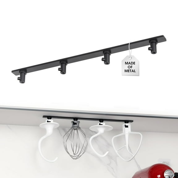 Kitchen Mixer Attachment Rack, Organizer for Storing Beaters Dough Hooks Whisks, Heavy Duty Aluminum Alloy Construction, Space Saver, Gray