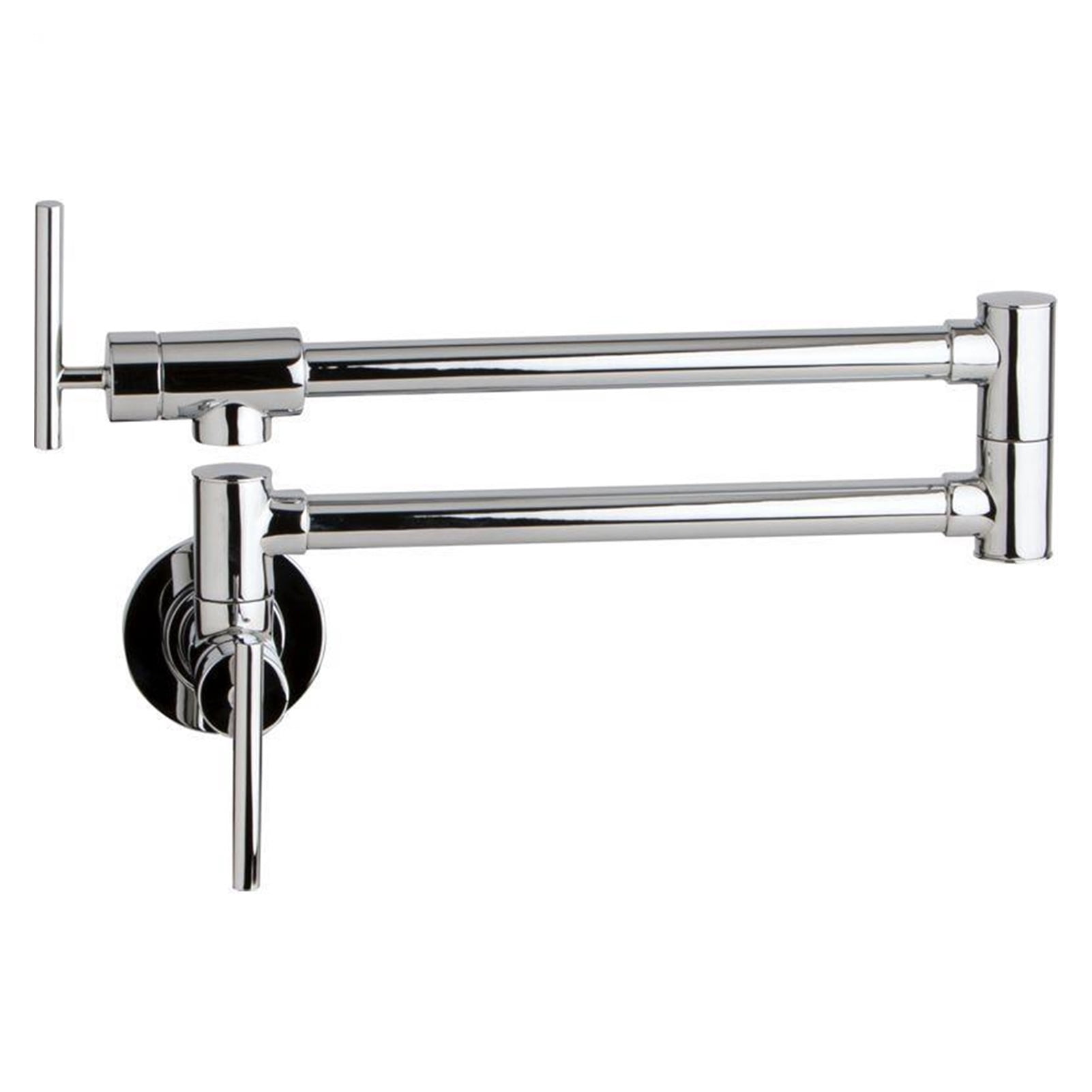 Kitchen Mixer Sink Tap Chrome Matte Black Brushed Nickel Wall Mounted Pot Filler Faucet With 24" Double Jointed Swinging Spout