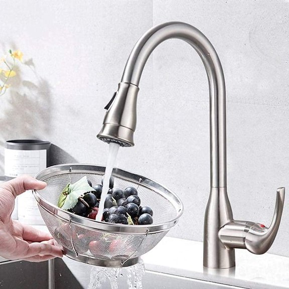 Kitchen Mixer Tap,Brushed Nickle Kitchen Faucet Pull Out Kitchen Mixer Tap Rotatable Kitchen Sink Taps,Black Bronze