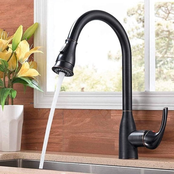 Kitchen Mixer Tap,Brushed Nickle Kitchen Faucet Pull Out Kitchen Mixer Tap Rotatable Kitchen Sink Taps,Black Bronze