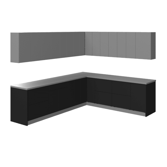 Kitchen Modern Collection Black & Gray Color Base Size 10x8,5Ft Wide