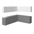 thumbnail image 1 of Kitchen Modern Collection Gray & White Gloss Color Base Size 10x8,5Ft Wide, 1 of 6