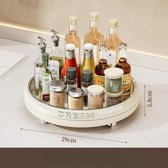 Kitchen Multi-Functional Rotating Spice Rack Storage Seasoning Rack Round Storage Organizer Rotating Tray